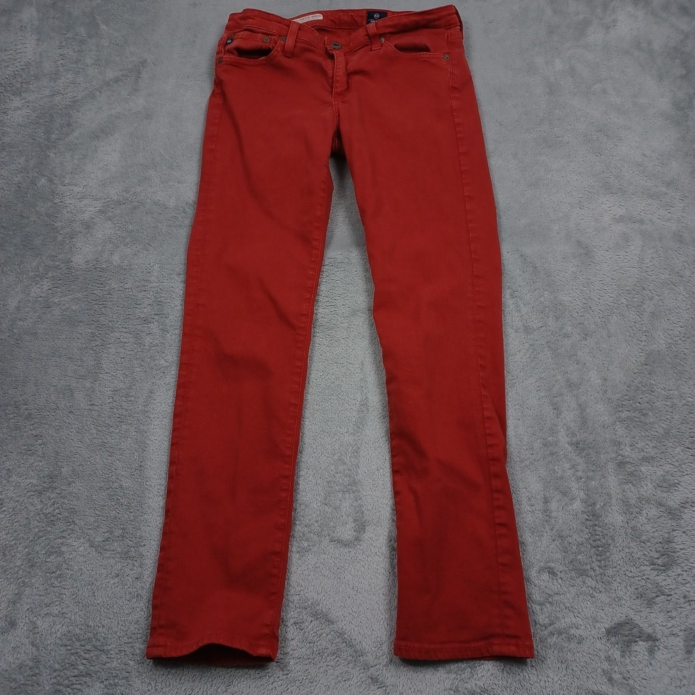 Adriano Goldschmied Jeans Womens 27 Red Denim‎ Slim Straight Stevie Ankle